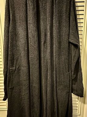 Barefoot Dreams Women's Carbon Open-Front Long Cardigan